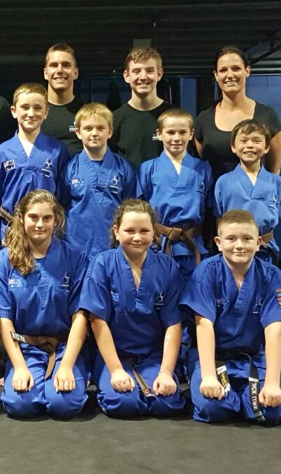DEDICATION: Southern Fitness and Martial Arts Centre Bomaderry's advanced junior kick-defence following their recent term one gradings.