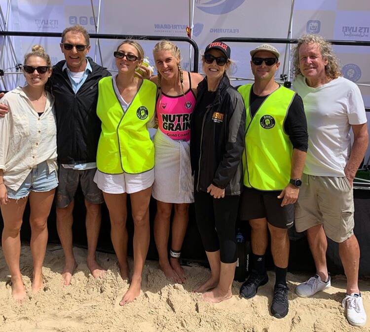 Kirsty Higgison and her family support staff at the 2019 Coolangatta Gold.