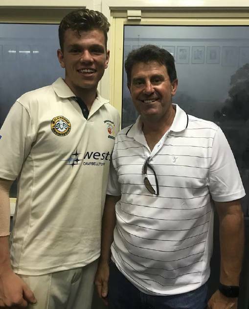 Ghosts' Adam Ison with former Australian Test captain Mark Taylor.