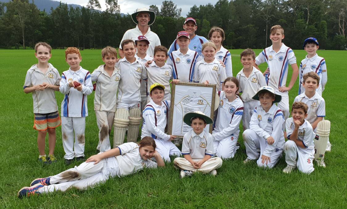 Forging friendships: The North Nowra-Cambewarra and West Pymble cricket sides after their match. Photo: LISA KENNEDY