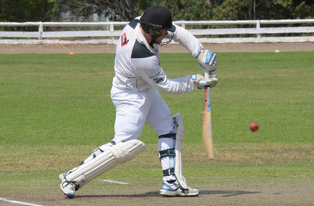 TON OF CONFIDENCE: Berry-Shoalhaven Heads' Andrew Wright hit 10 boundaries and two sixes on his way to scoring 110 against Nowra. Photo: DAMIAN McGILL