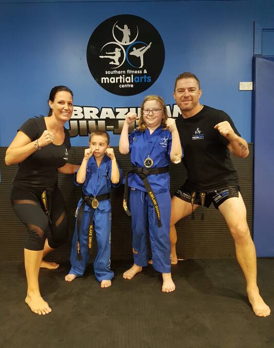 DYNAMIC DUO: Southern Fitness and Martial Arts Centre Bomaderry's new ninja black belts Blake Driver and Kaylani Godfrey.