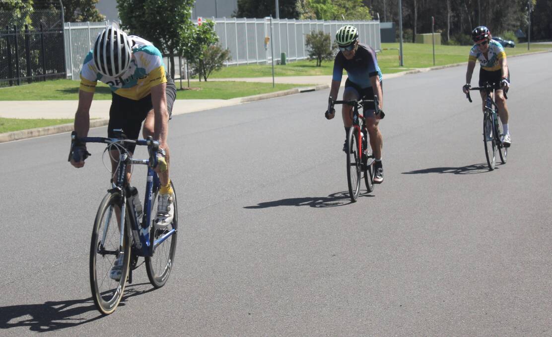 John Cullity takes the win in Nowra Velo Club's D grade road championship on Sunday. Photo: Supplied