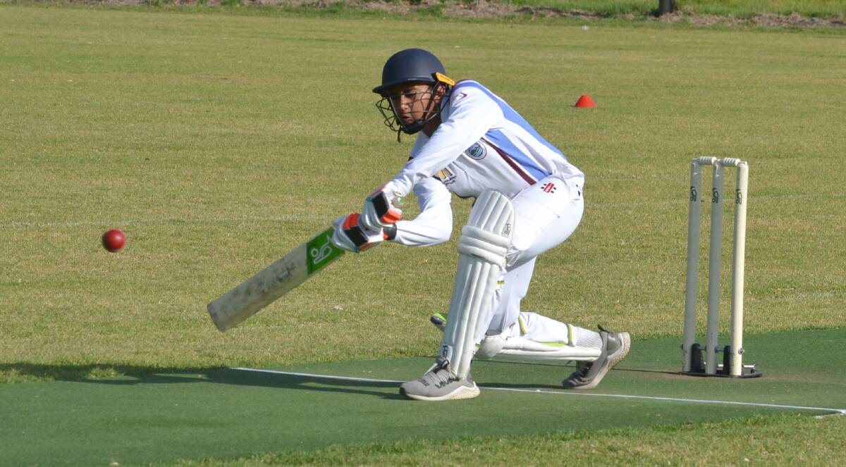 North Nowra-Cambewarra's Harden Patel bats during the 2019/20 Shoalhaven District Junior Cricket Association season. Photo: Damian McGill