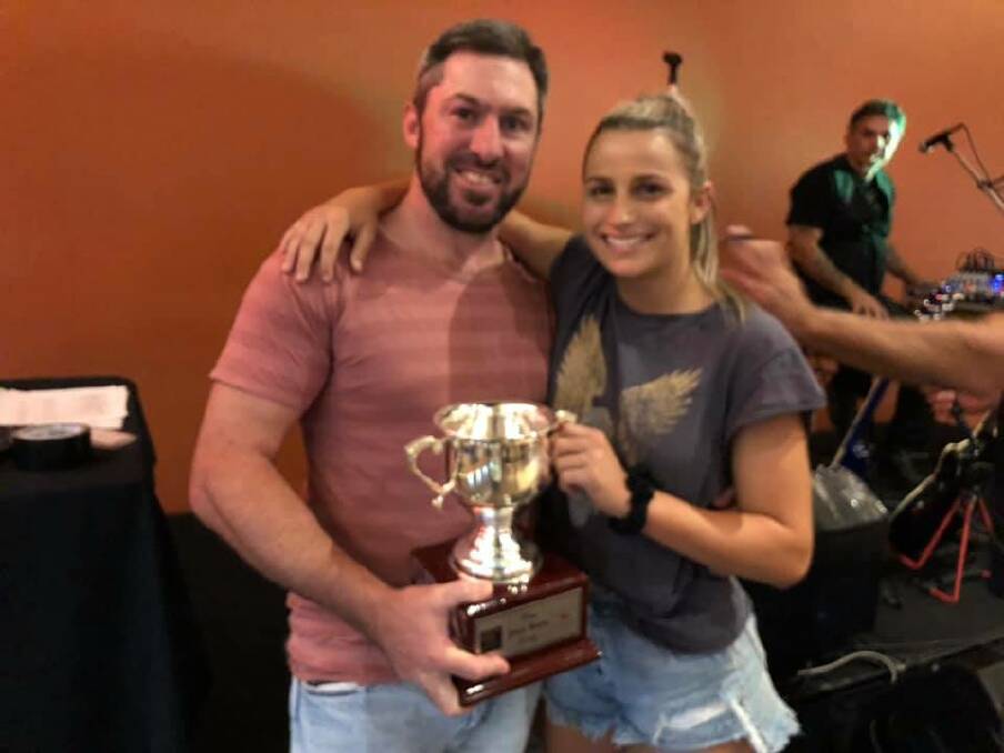 Matt Rose and Chelsea Tout with the Joey Rose Cup.