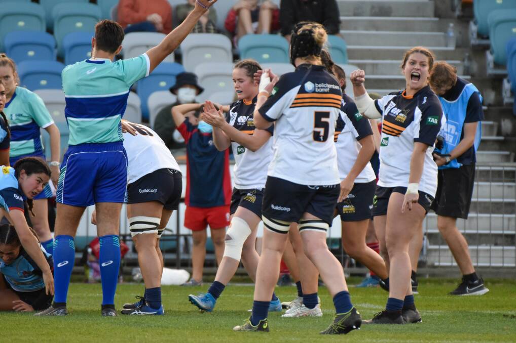 Bomaderry's Harriet Elleman celebrates a penalty during his ACT side's loss to NSW. Photo: Brumbies Media