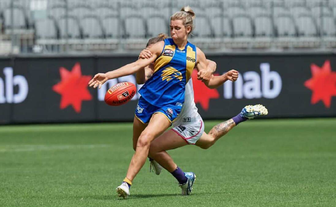 Nowra's Maddy Collier has played 12 games for West Coast during her career. Photo: Eagles Media