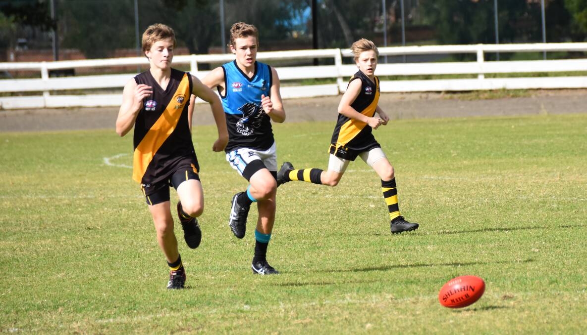 Bomaderry's Hayden Batson (left) has been named in the GWS Giants Academy under 15s squad. Photo: Courtney Ward