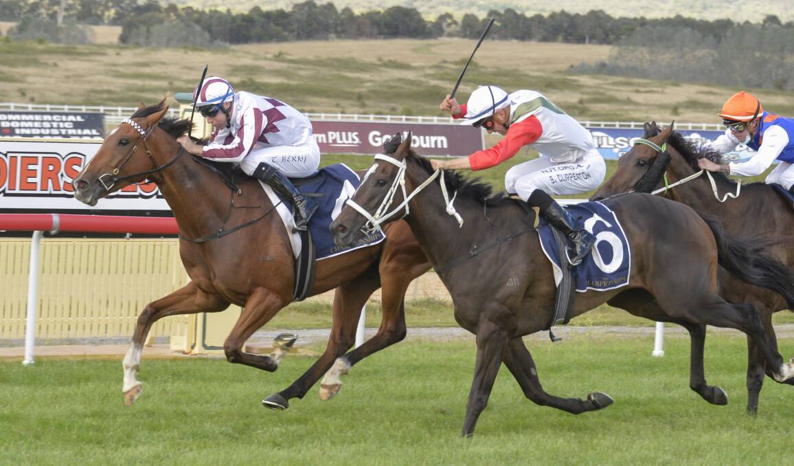 Tommy Berry and Art Cadeau power to victory at the Goulburn's Country Championships qualifier. Photo: BradleyPhotos.com.au