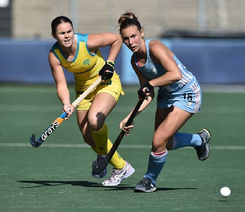 Kalindi Commerford in action against Argentina. Photo: HA