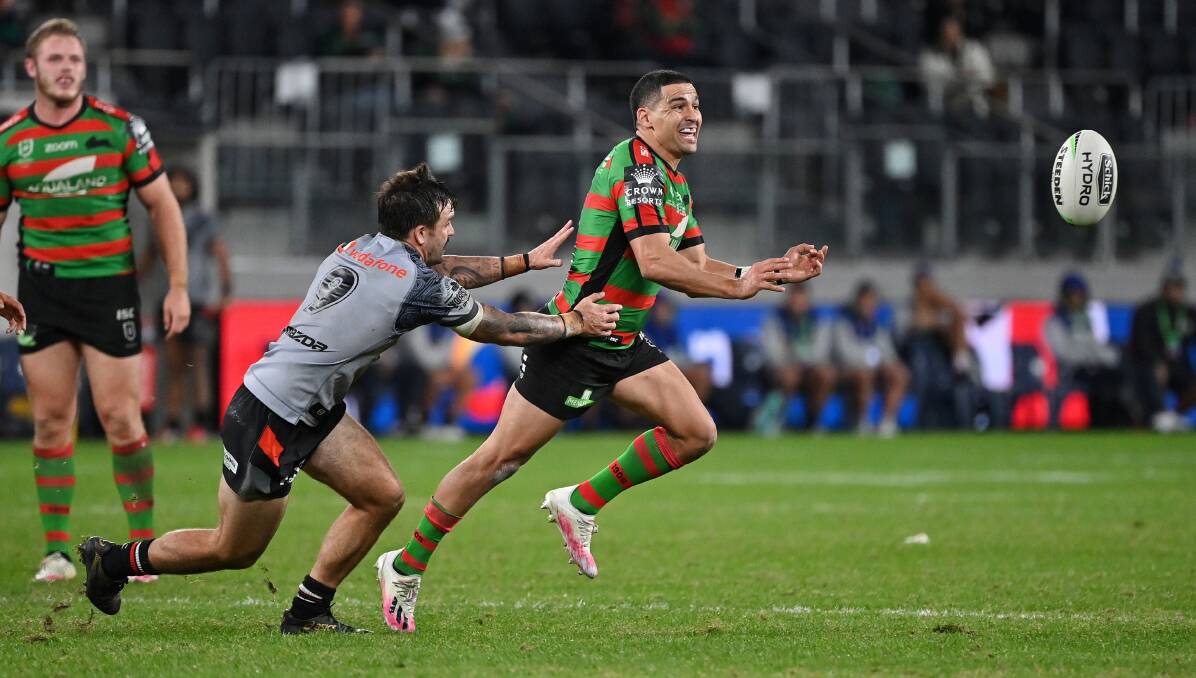 Nowra-born Cody Walker and his Rabbitohs will play the Bulldogs on Sunday. Photo: NRL Imagery