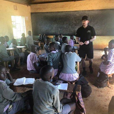 Adam Clune teaches during his time in Kenya. Photo: SUPPLIED