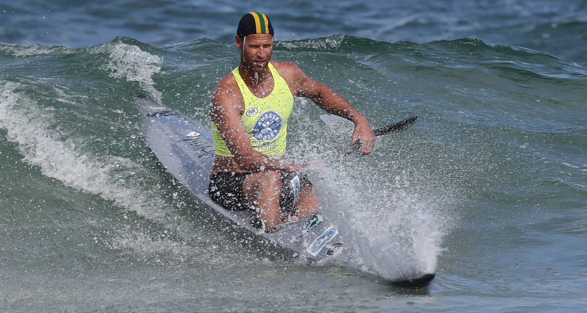 COURAGE: Wes Berg, formerly of the Shoalhaven Head SLSC, competed on the weekend for the first time since breaking his neck on New Year's Day 2016. Photo: GEORGIA MATTS