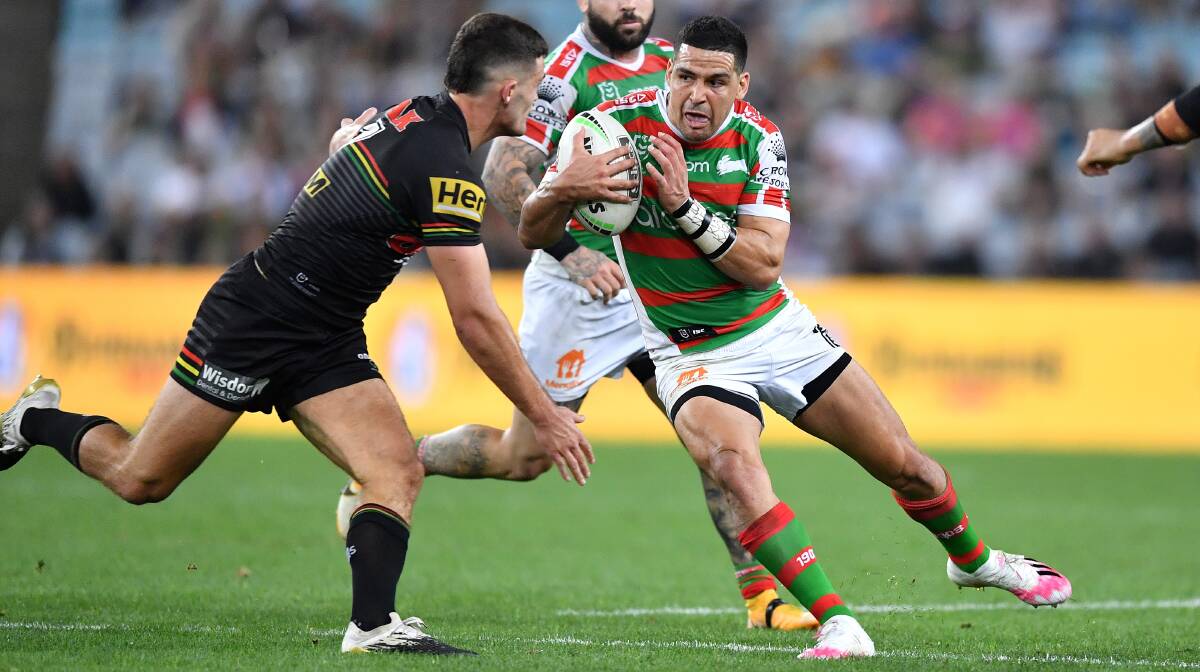 South Sydney's Cody Walker makes a run against Penrith on Saturday. Photo: Gregg Porteous/NRL Imagery