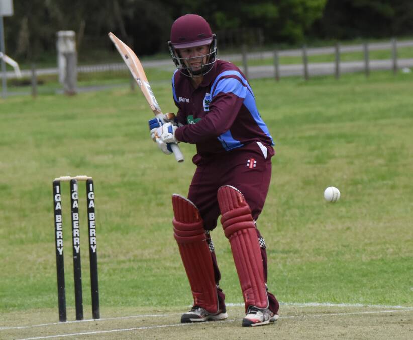TOP SCORE: North Nowra-Cambewarra's Shane Bell led the way for his team with the willow, hitting five boundaries on his way to 66. Photos: COURTNEY WARD