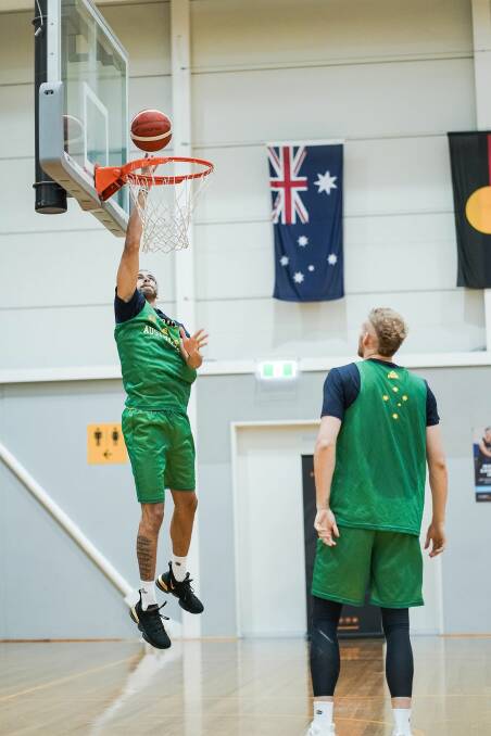 Xavier Cooks during the Boomers recent camp. Photo: BASKETBALL AUSTRALIA