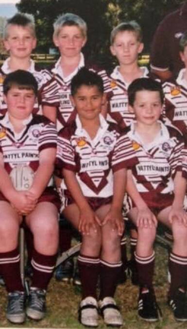 Donte Efaraimo (front, centre) during his junior days at Albion Park-Oak Flats. Photo: Supplied