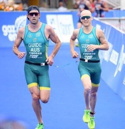 Australia's Sam Douglas and Jonathan Goerlach sprint towards the finish line at Laussaune. Photo: DELLY CARR