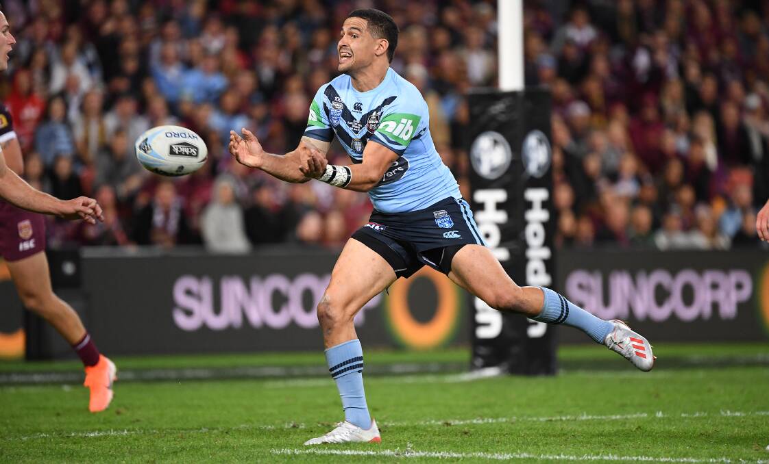 NSW Blues' Cody Walker during the game one loss to Queensland. Photo: DAVE HUNT