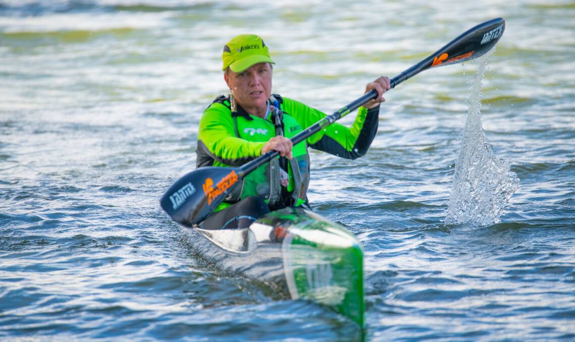 Brodie Cambourne during day three of the 2021 Riverland Paddling Marathon. Photo: Carolyn Cooper