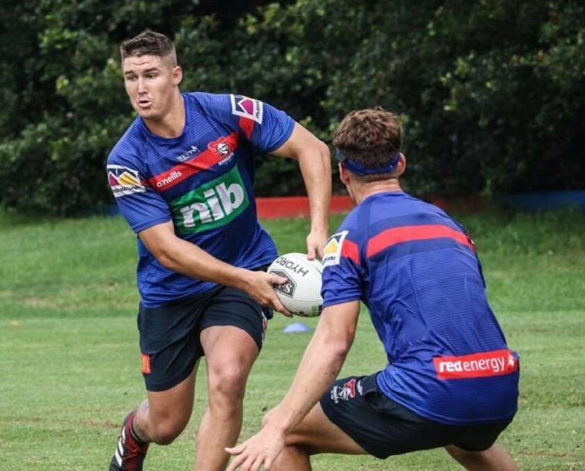 Albion Park-Oak Flats product Dylan Lucas trains with Newcastle in the pre-season. Photo: KNIGHTS MEDIA