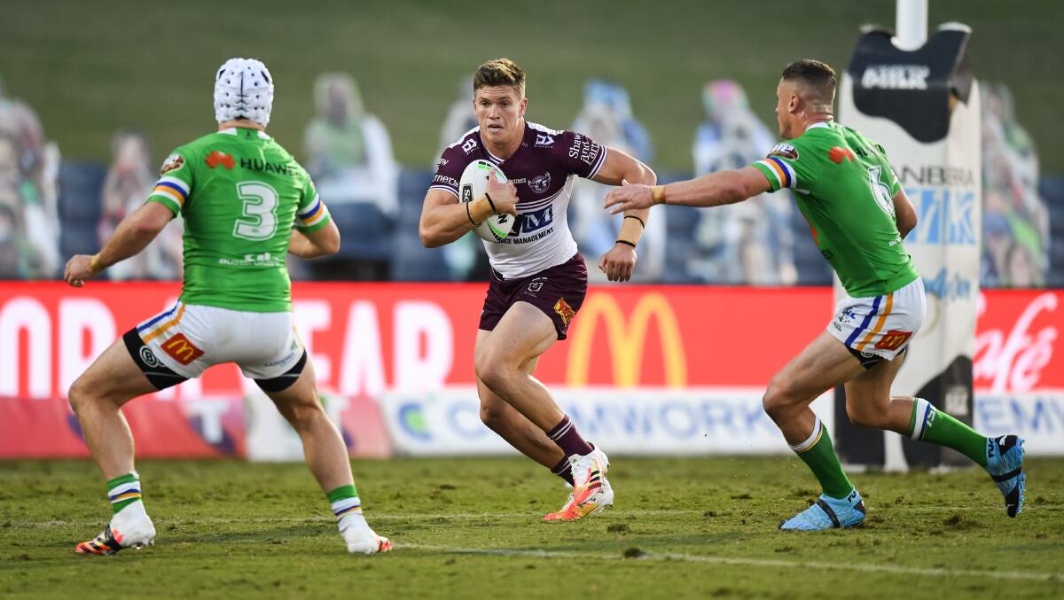 Gerringong's Reuben Garrick will start on the wing for the Sea Eagles on Saturday. Photo: NRL Imagery