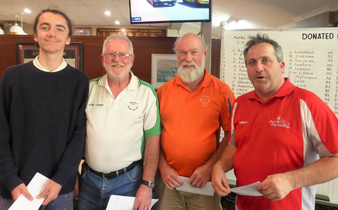 Callala golf: Prize winners at Callala's Monthly Medal Stroke event were Taj Love, Graham Lewington, Dave Dickeson and Billy Economos.