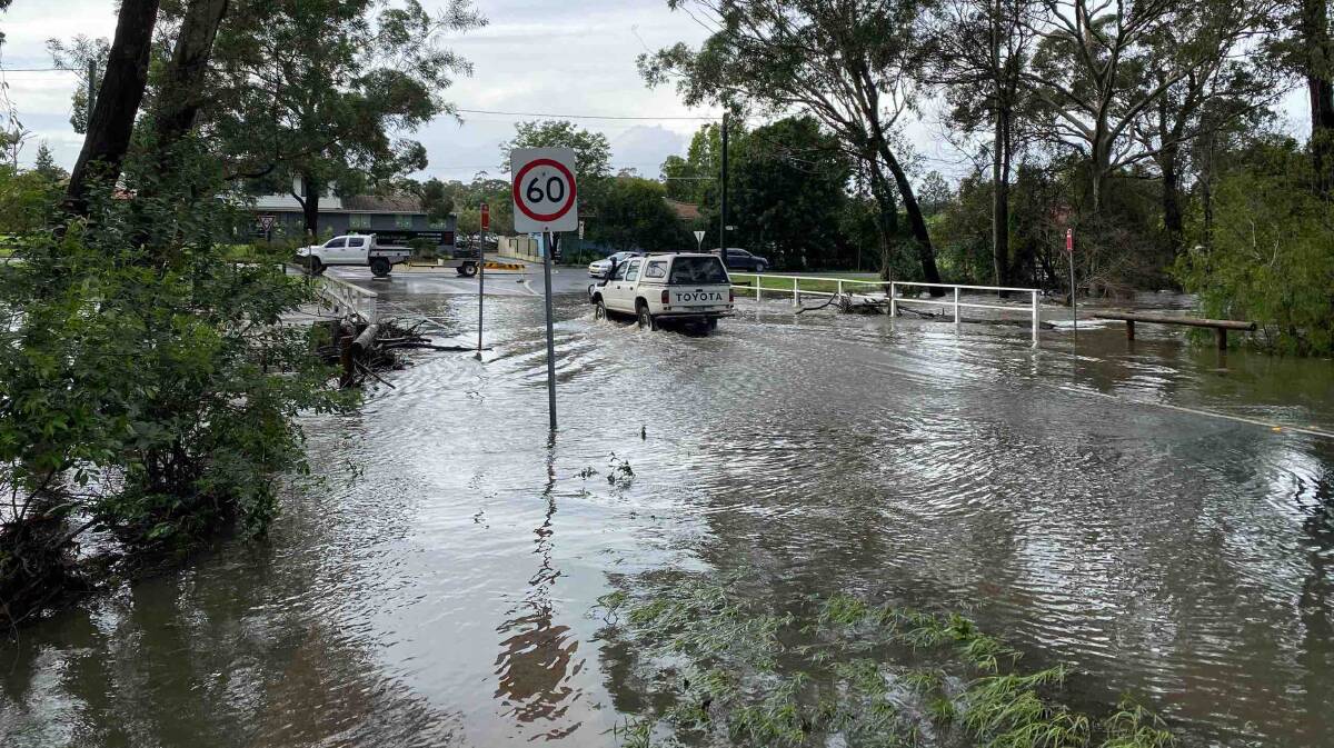Flooding has caused from road closures in Nowra. 