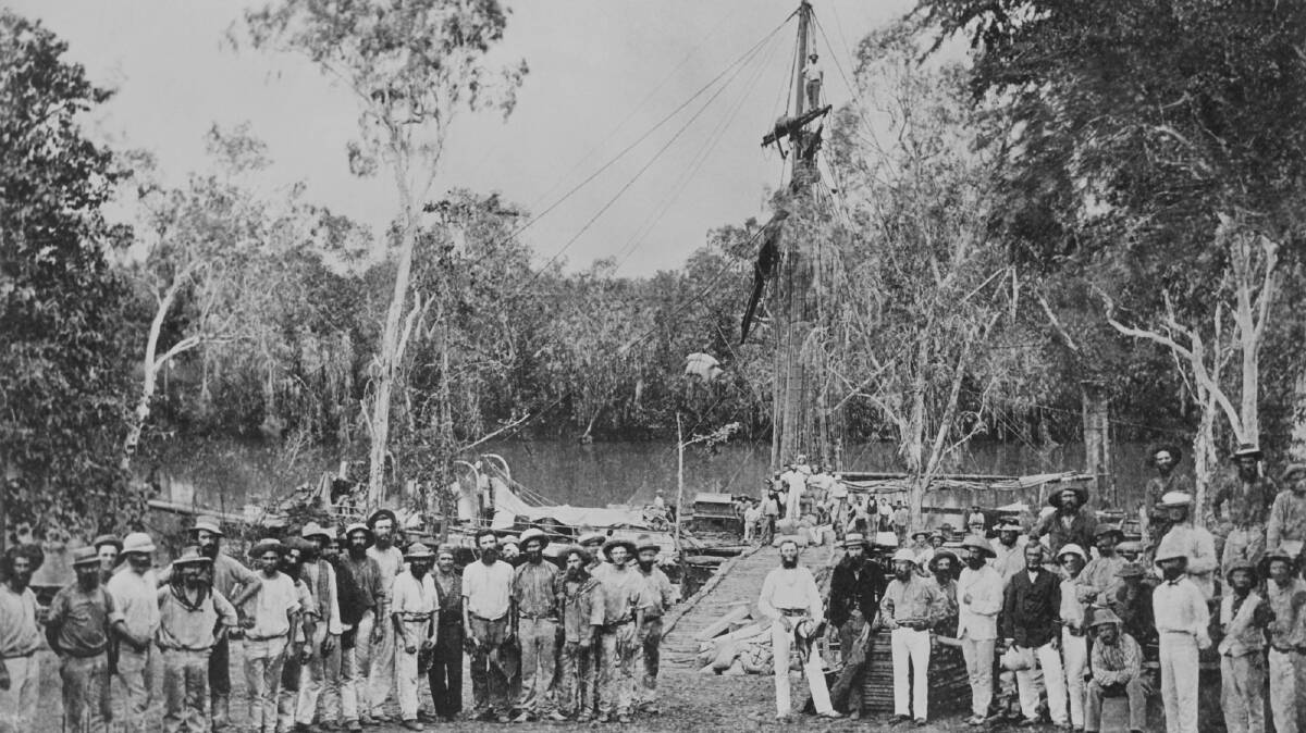 Building the Overland Telegraph Line. 