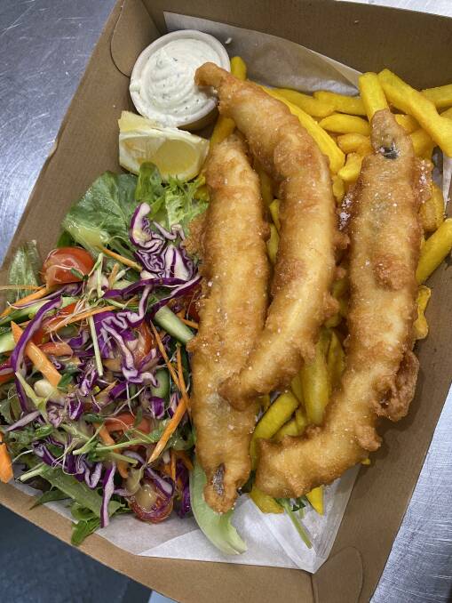 Fish and chips served up at Cranky's Cafe. Picture supplied