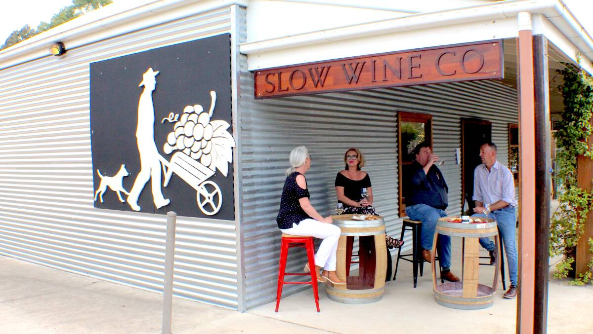 Taking a second to slow down over a glass of wine at Slow Wine Co