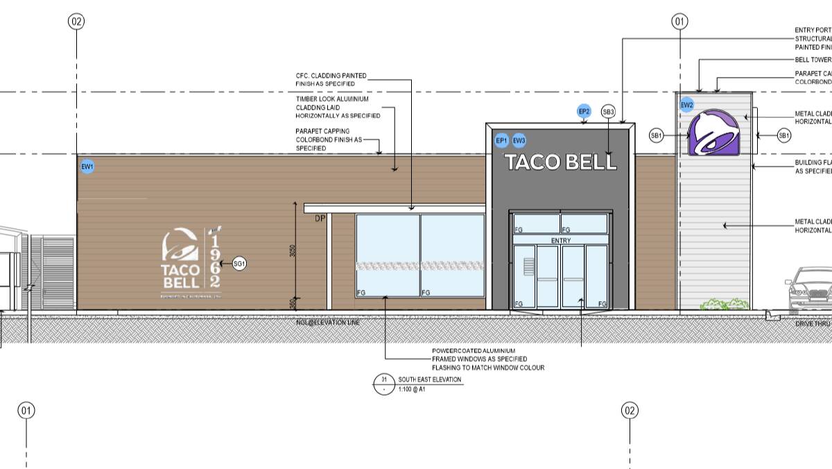 SIGN OF THE TIMES: Elevation plan for the Nowra Taco Bell.