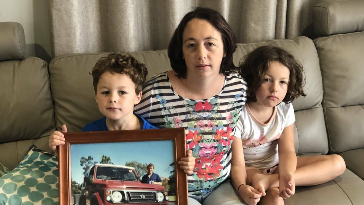 IMMEASURABLE LOSS: Alison Murray with Darcy and Jules. Gavin Murray, in the photo, died after an accident on the Princes Highway on December 21, 2015