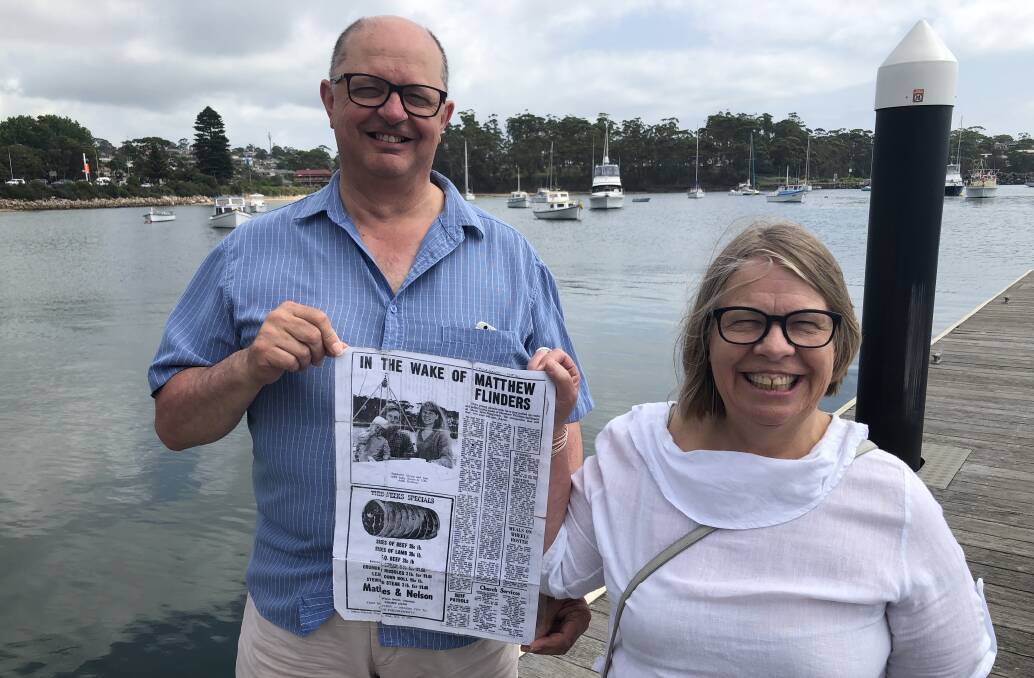 HAPPY RETURN: Sue Candiloro with her husband Ettore at Ulladulla Harbour, relive her 1974 seafaring adventure.