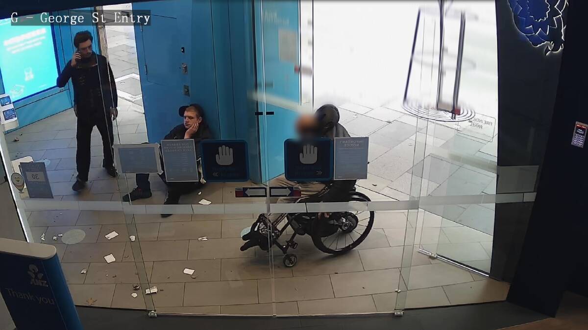 CAUGHT ON CAMERA: Two men who police say robbed a disabled man in Sydney on the weekend. One, from Sanctuary Point, has been charged. Photo: NSW Police