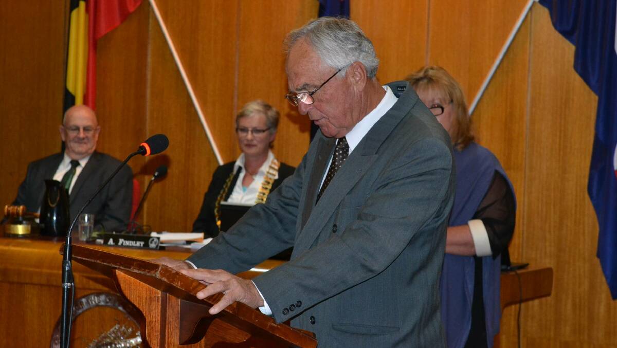 Cr Bob Proudfoot in the Shoalhaven City Council chamber. 