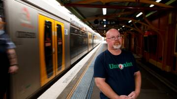 Slowdown: Wollongong train driver and Rail Tram and Bus Union delegate Rob Kennedy said this week's industrial campaign starts with a go-slow today. The South Coast and other lines are expected to be heavily impacted this week. Picture: Anna Warr