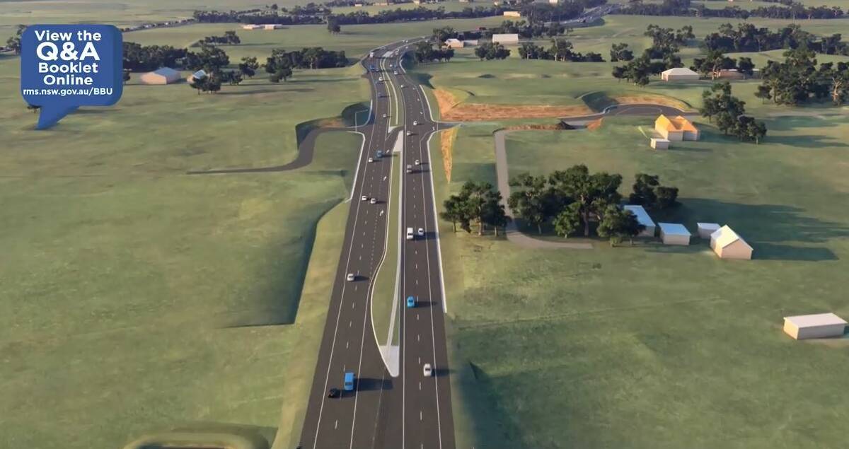 A still from a Roads and Maritime Services video showing the planned Berry to Bomaderry stage of the Princes Highway upgrade.
