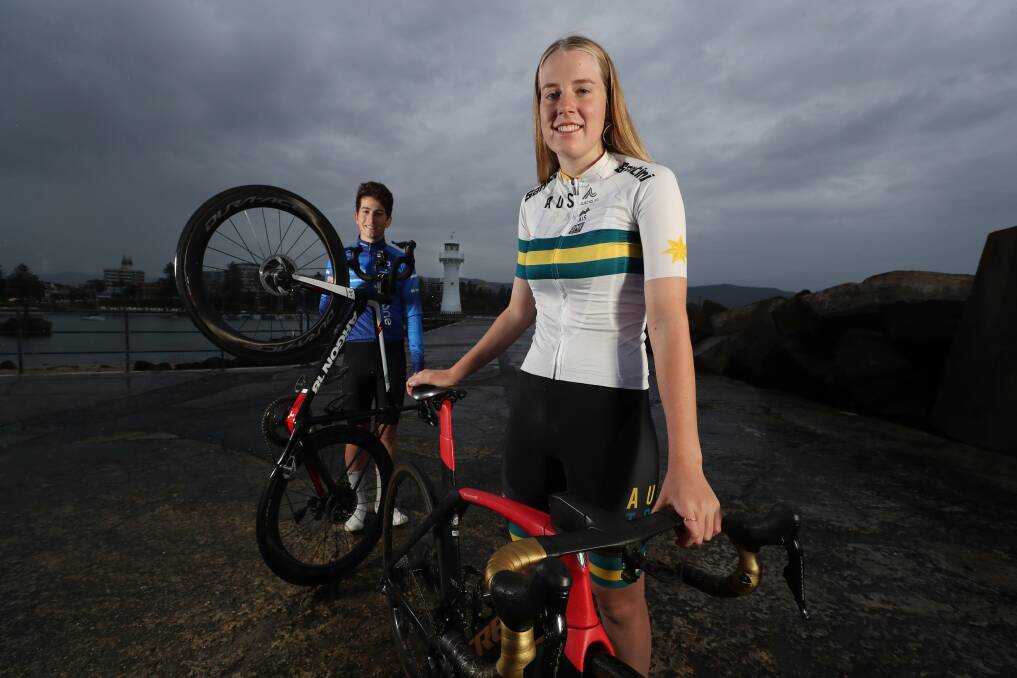 FULL STEAM AHEAD: Dylan George and Haylee Fuller can't wait for next year's UCI Road World Championships to begin in Wollongong. Picture: Robert Peet