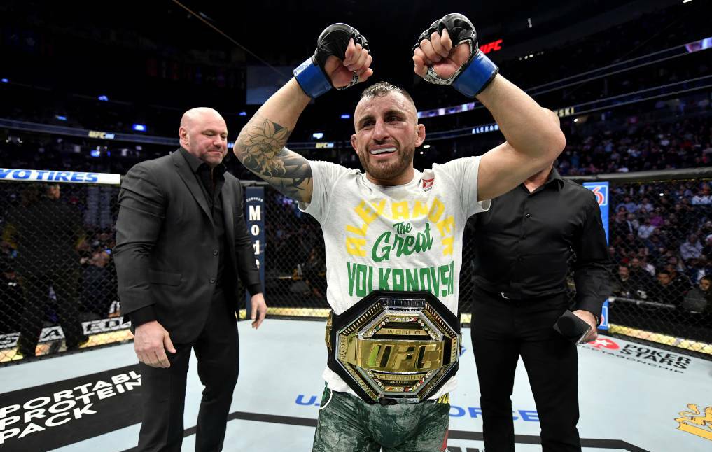 CROWNED: New UFC featherweight champion of the world, Alex Volkanovski. Picture: Getty Images