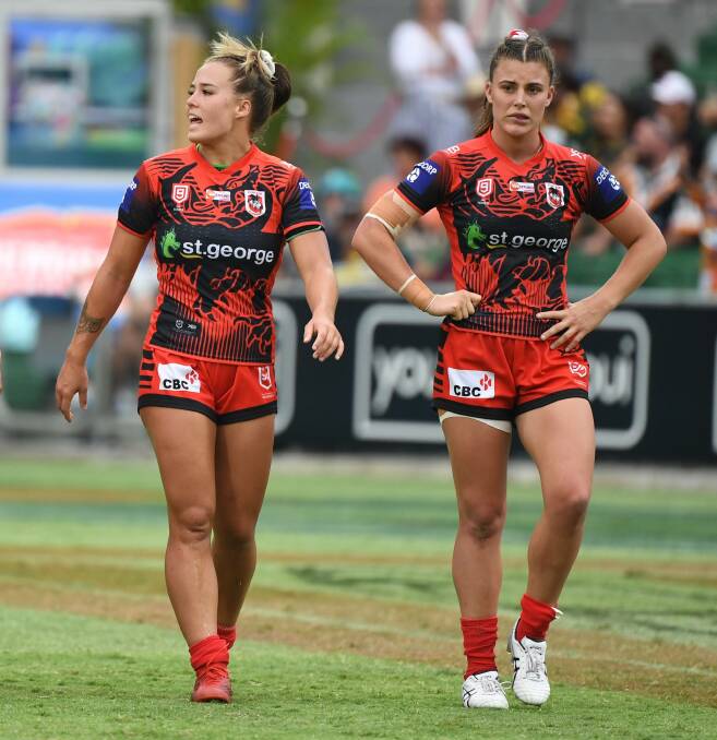 Isabelle Kelly and Jessica Sergis have departed the Dragons. Photo: NRL Imagery
