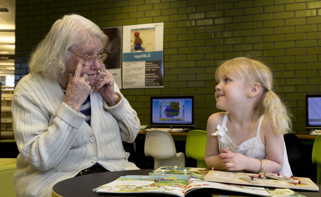 Studies, such as this one by the intergenerational project team at Griffith University, have shown bringing seniors and children together in a learning environment can be beneficial to all participants. Photo: Griffith University.