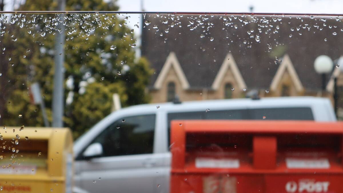 Rain outside the Nowra Post Office