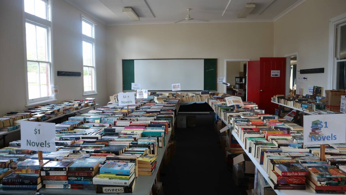 SALE: Hundreds of books prepared for the sale on Saturday 