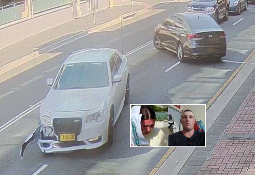 Vehicle rammed: Police allege Matthew Ryan, with passenger Sophie Bentley, rammed an unmarked police car causing extensive damage.