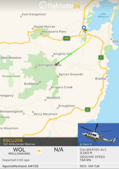 A Toll Ambulance Rescue helicopter is en route to a potnetial plane down in Kangaroo Valley.