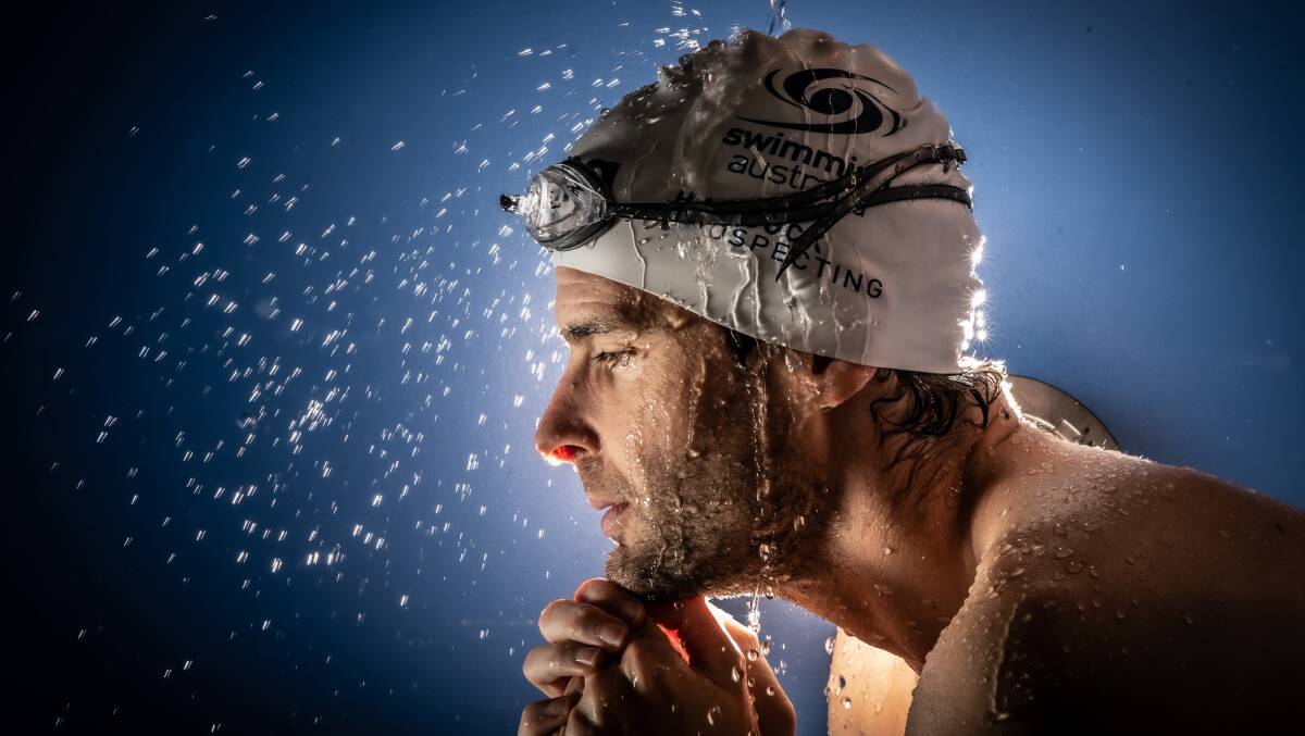 Australian Paralympic swimmer Matt Levy cools off. Photo: Karleen Minney