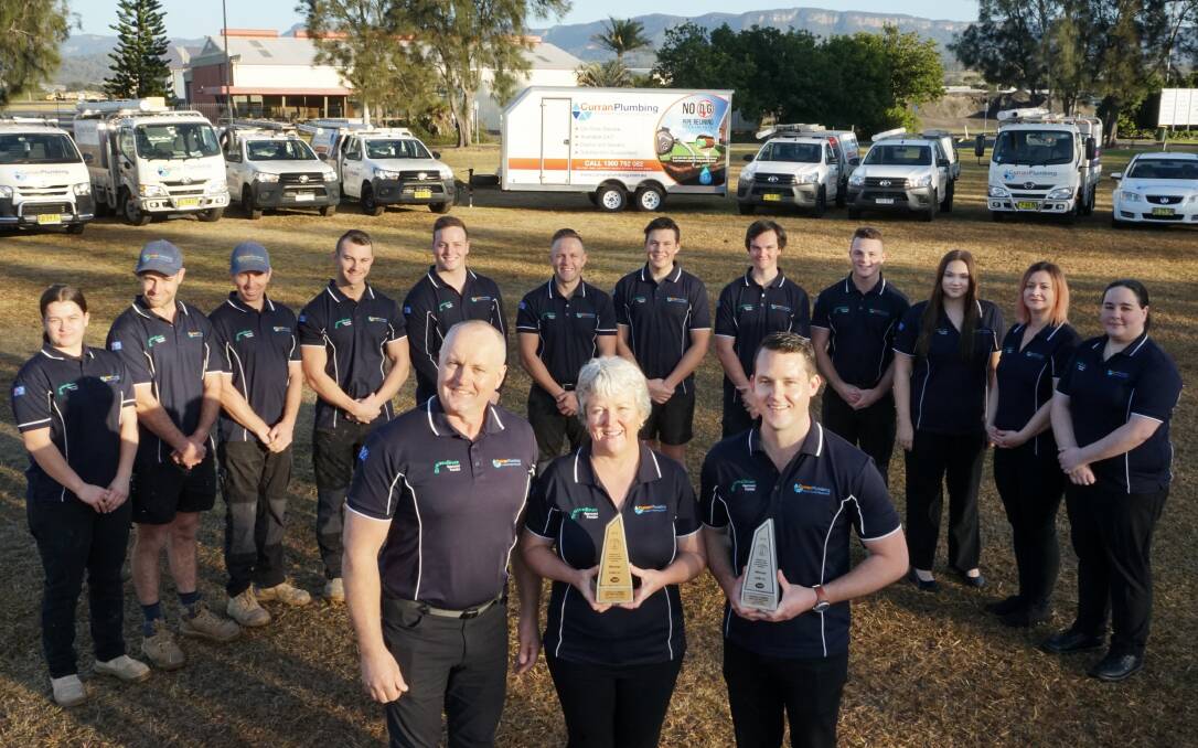 PROUD: The Curran Plumbing team were thrilled to recently win Illawarra and South Coast Business of the Year and Outstanding Trades and Services.