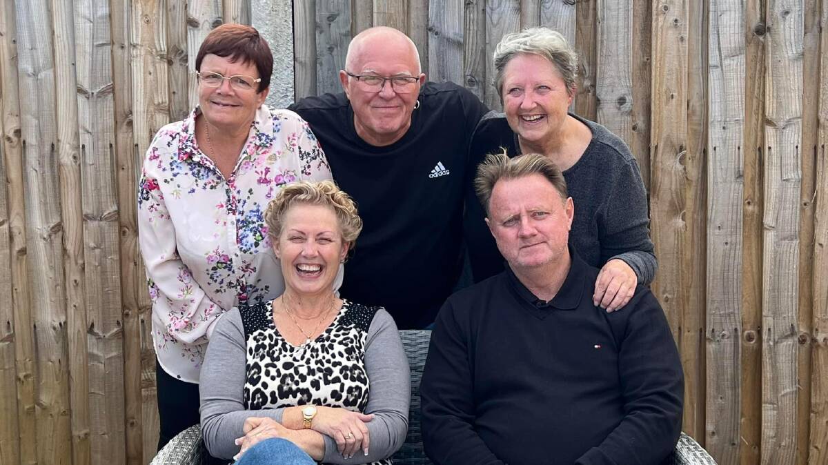 Susan Gervaise (bottom left) with her long lost family Angela Hall, Roger Preece, Catherine Bailey and David Preece. Picture supplied.