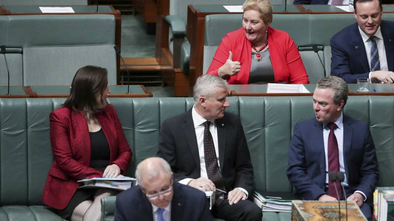 Minister for Jobs, Industrial Relations and Women Kelly O'Dwyer and Liberal MP Ann Sudmalis during Question Time on Monday. Photo: Alex Ellinghausen